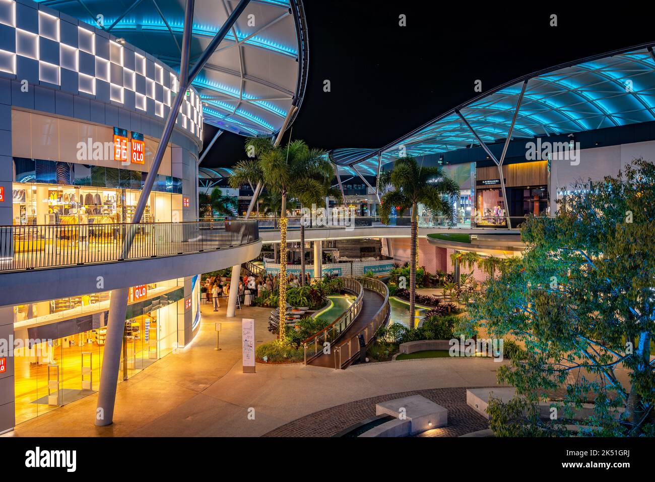 Gold Coast, Australia Pacific Fair shopping centre illuminated at night Stock Photo Alamy
