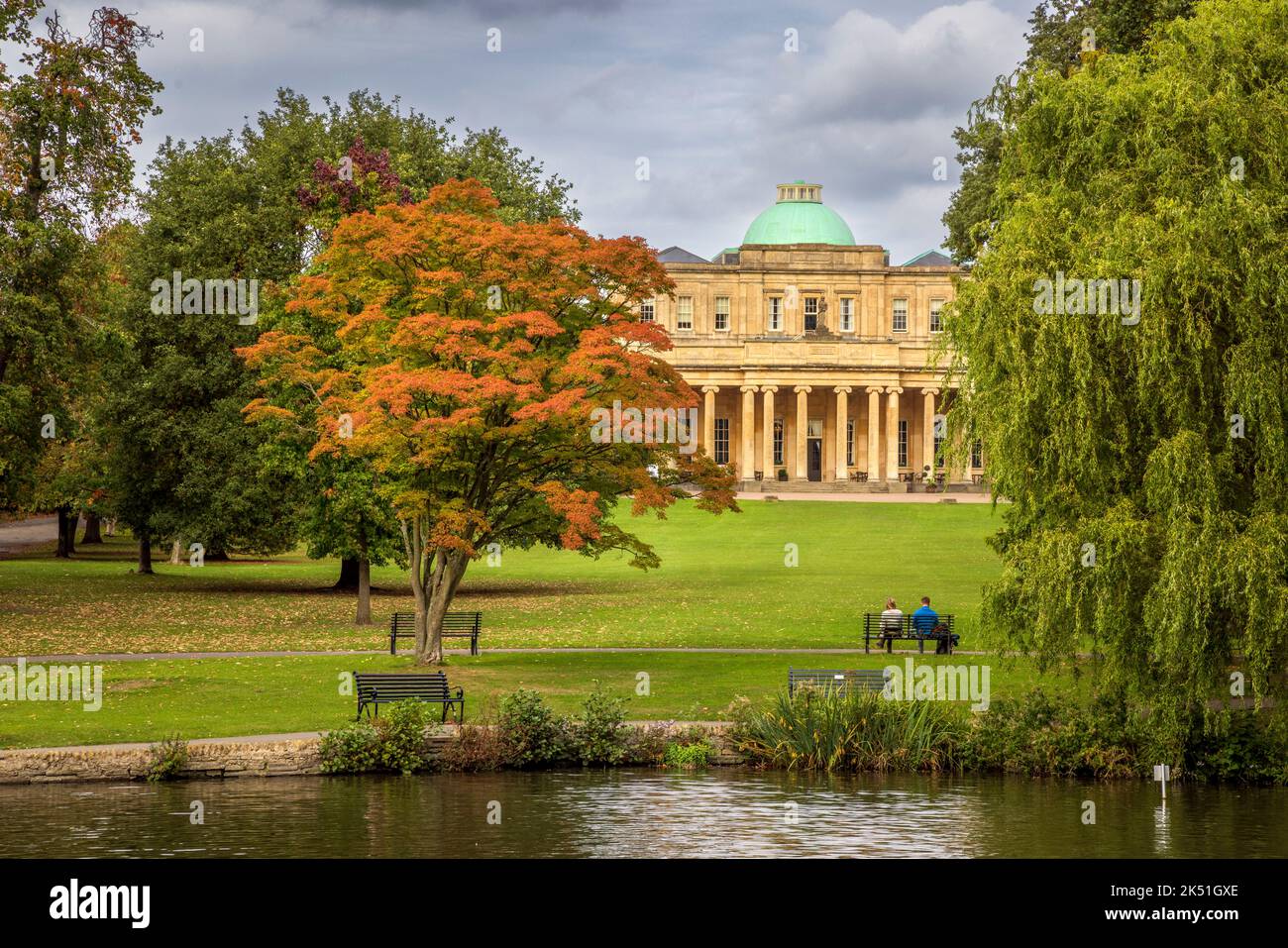 The Pittville Pump Room in the autumn, Pittville Park, Cheltenham Spa, Gloucestershire, England Stock Photo