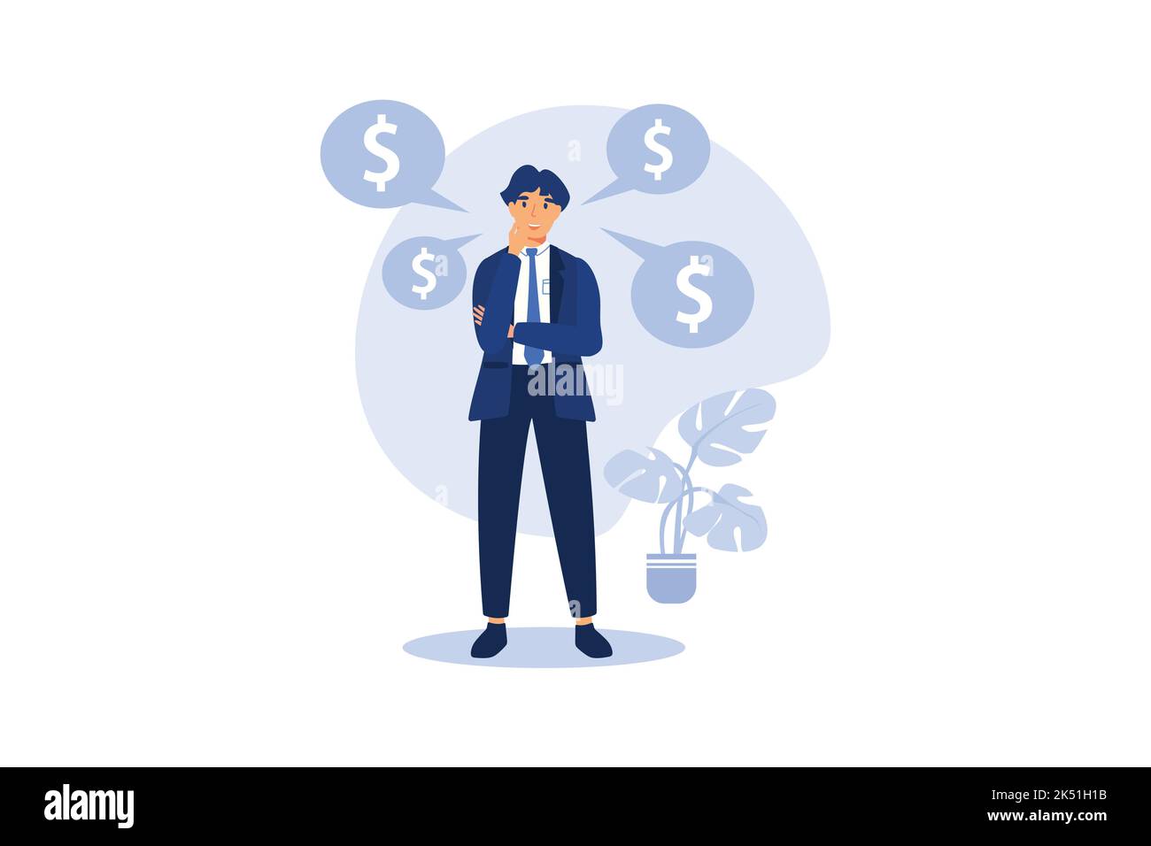 Successful businessman with cool style and lots of money. flat vector illustration Stock Vector