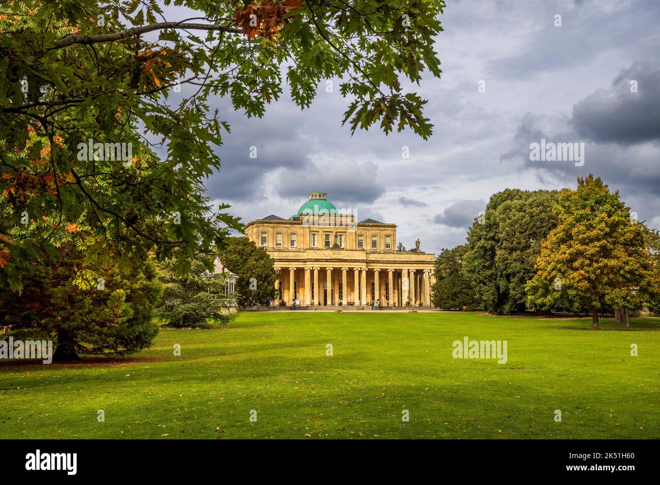 The Pittville Pump Room in the autumn, Cheltenham Spa, Gloucestershire, England Stock Photo
