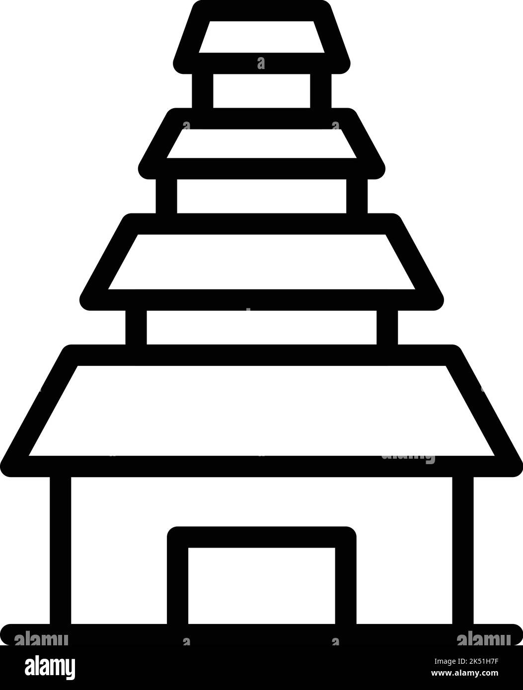 Jakarta house tower icon outline vector. City skyline. Travel ondel Stock Vector