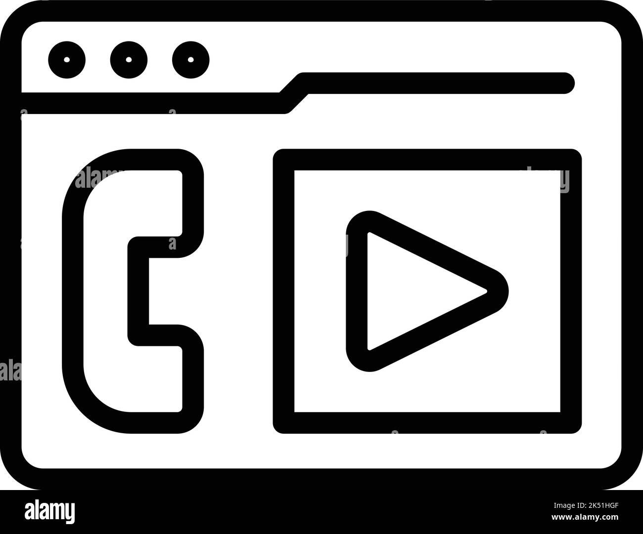 Web video call icon outline vector. Computer stay. Team group Stock ...