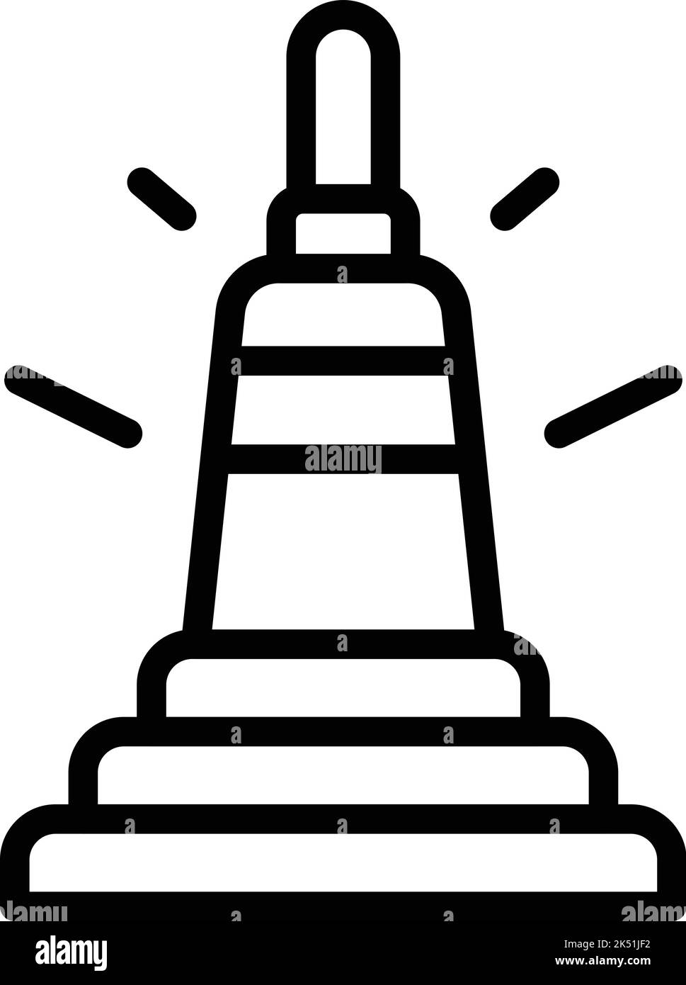 Jakarta stupa icon outline vector. City building. Ondel bali Stock Vector