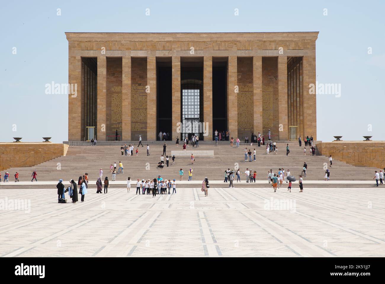 ANKARA, TURKIYE - JUNE 05, 2022: People visit Anitkabir where is the mausoleum of Ataturk, the founder and first President of the Republic of Turkiye. Stock Photo