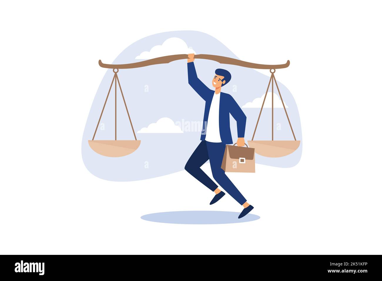 Principles and business ethic to do right things, social responsibility or integrity to earn trust, balance and justice for leadership concept, confid Stock Vector