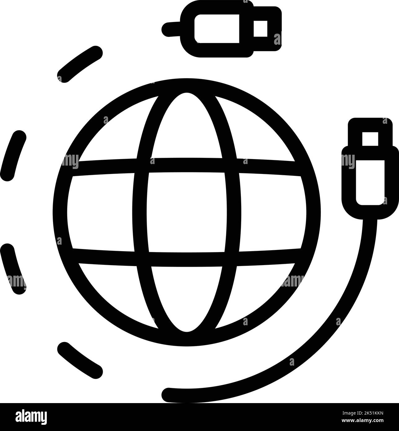 Global fiber internet icon outline vector. Wire speed. Cable optic ...