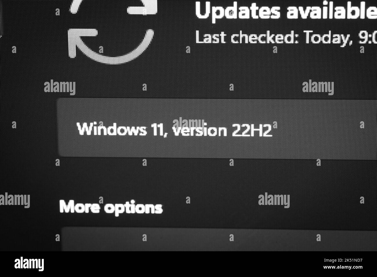 Windows 11 version 22H2 update Stock Photo