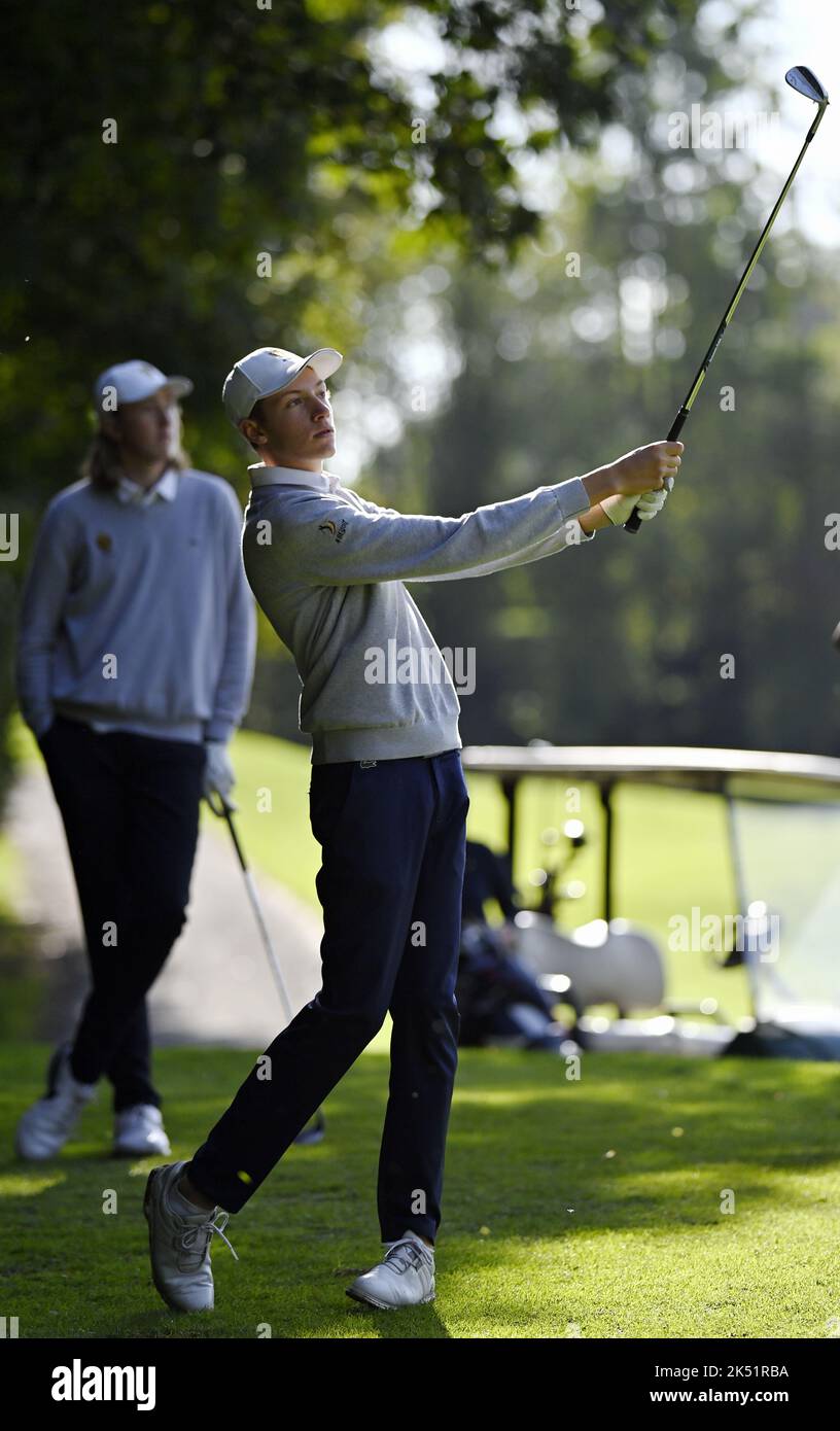 Golf Player Hugo Duquaine pictured during the 'Golf to Paris' event organised by the BOICCOIB