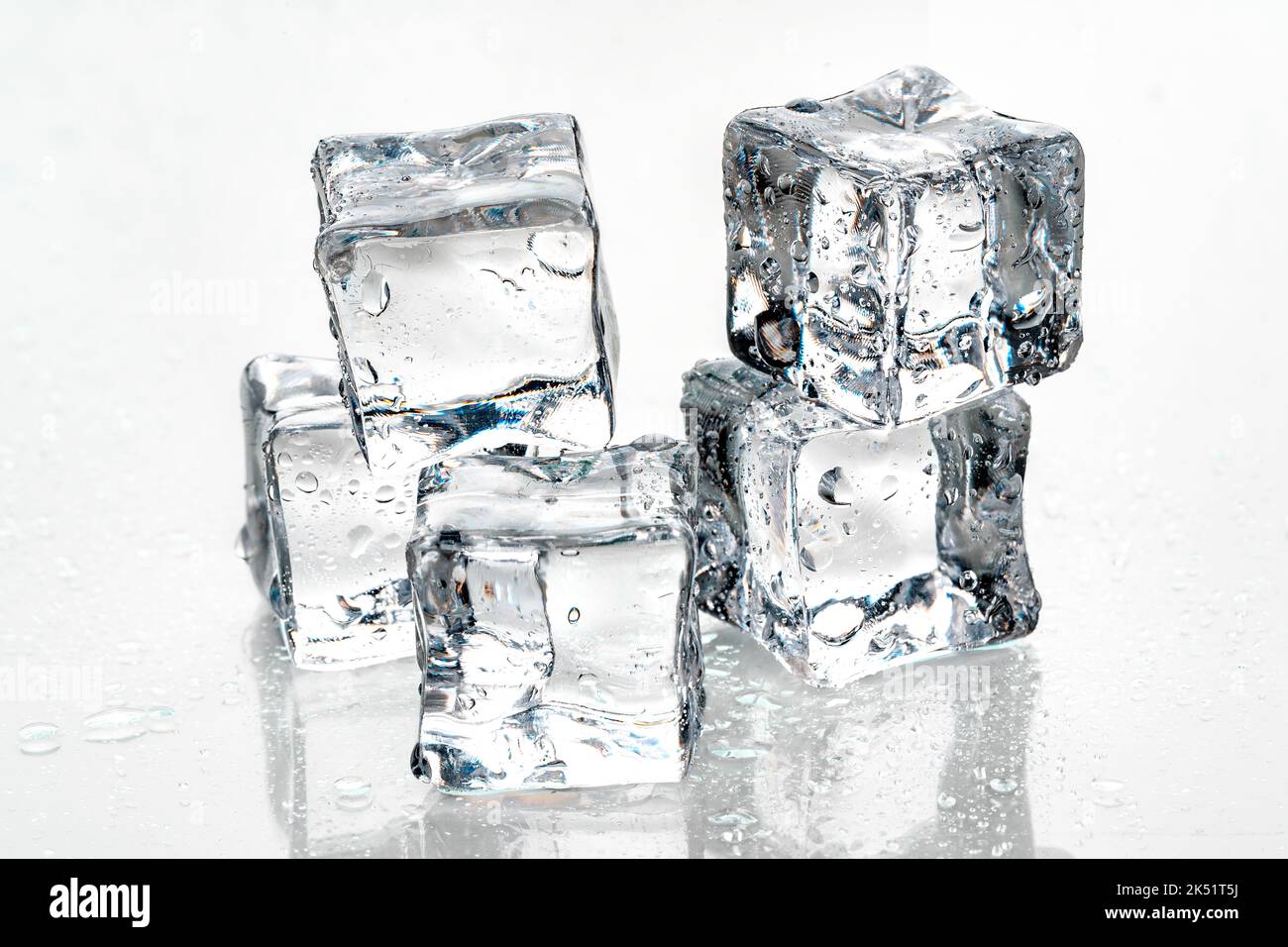 ice cubes on white background. Stock Photo
