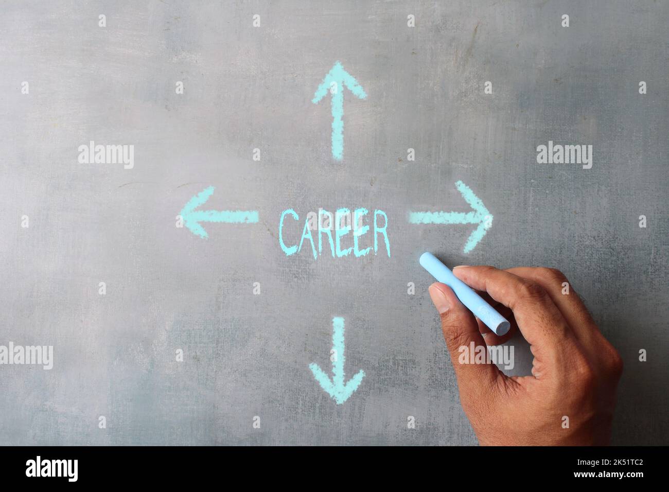 Hand drawing arrows and text CAREER. Stock Photo