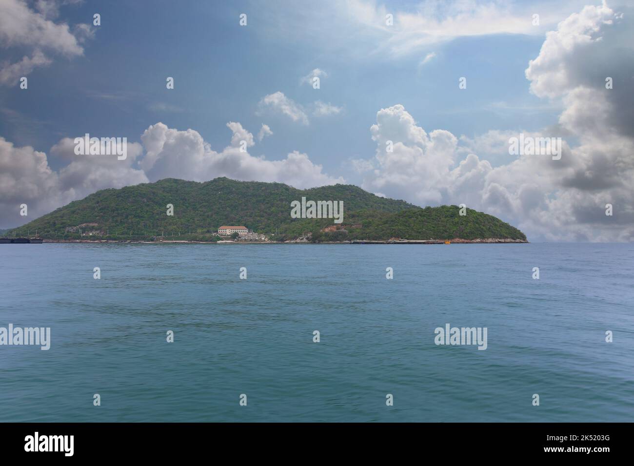 View of Koh Sichang, a popular tourist destination in Chonburi province, Thailand. Stock Photo