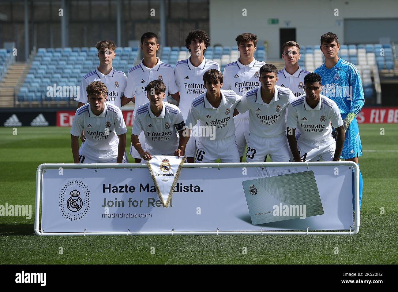 Madrid, Spain, October 5, 2022 Real Madrid players pose during UEFA ...