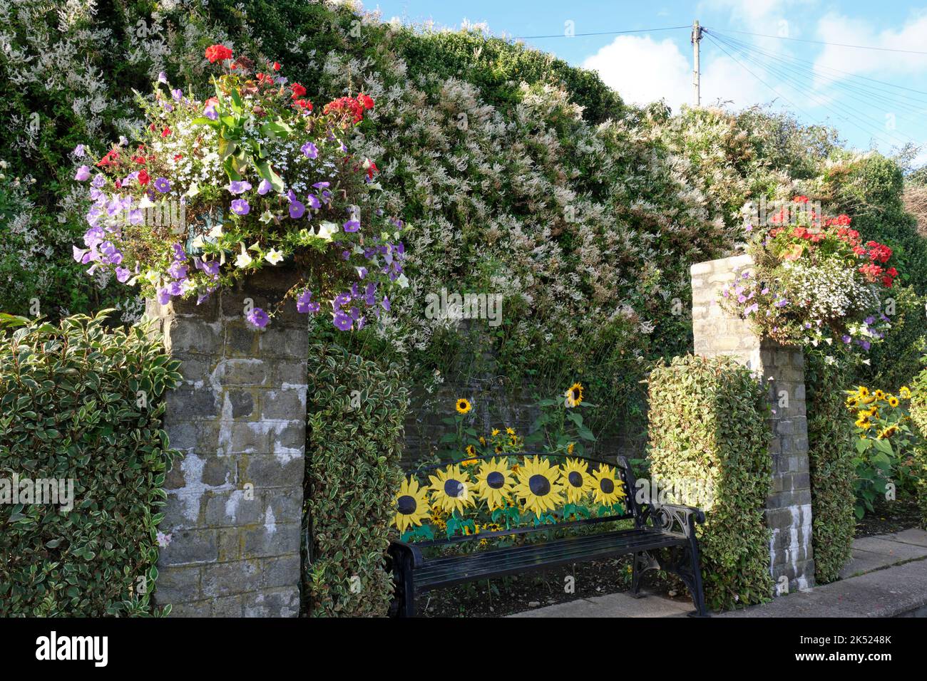 A display of flowers in a public garden on Douglas promenade, Isle of