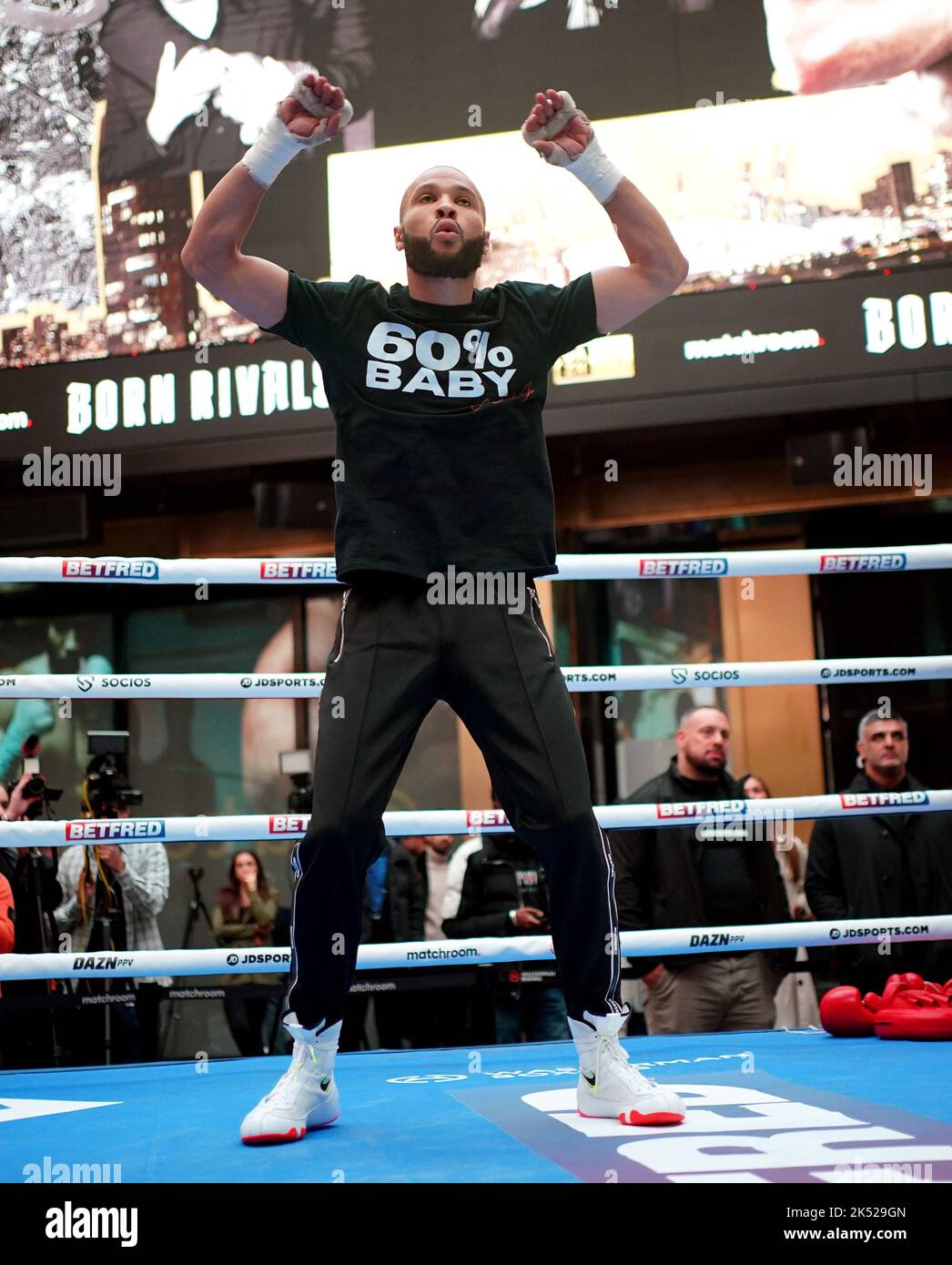 Chris Eubank Jr during a media workout at Outernet London. The British Boxing Board of Control has “prohibited” a fight between Conor Benn and Chris Eubank Jr as “it is not in the interests of boxing”, the governing body has announced in a statement. Picture date: Wednesday October 5, 2022. Stock Photo