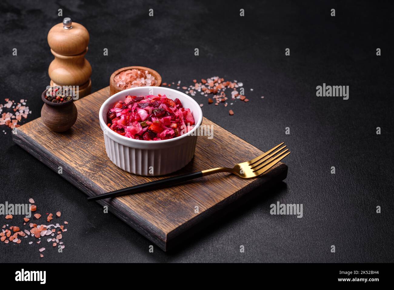 Vinaigrette, ?raditional ukrainian beetroot salad with boiled