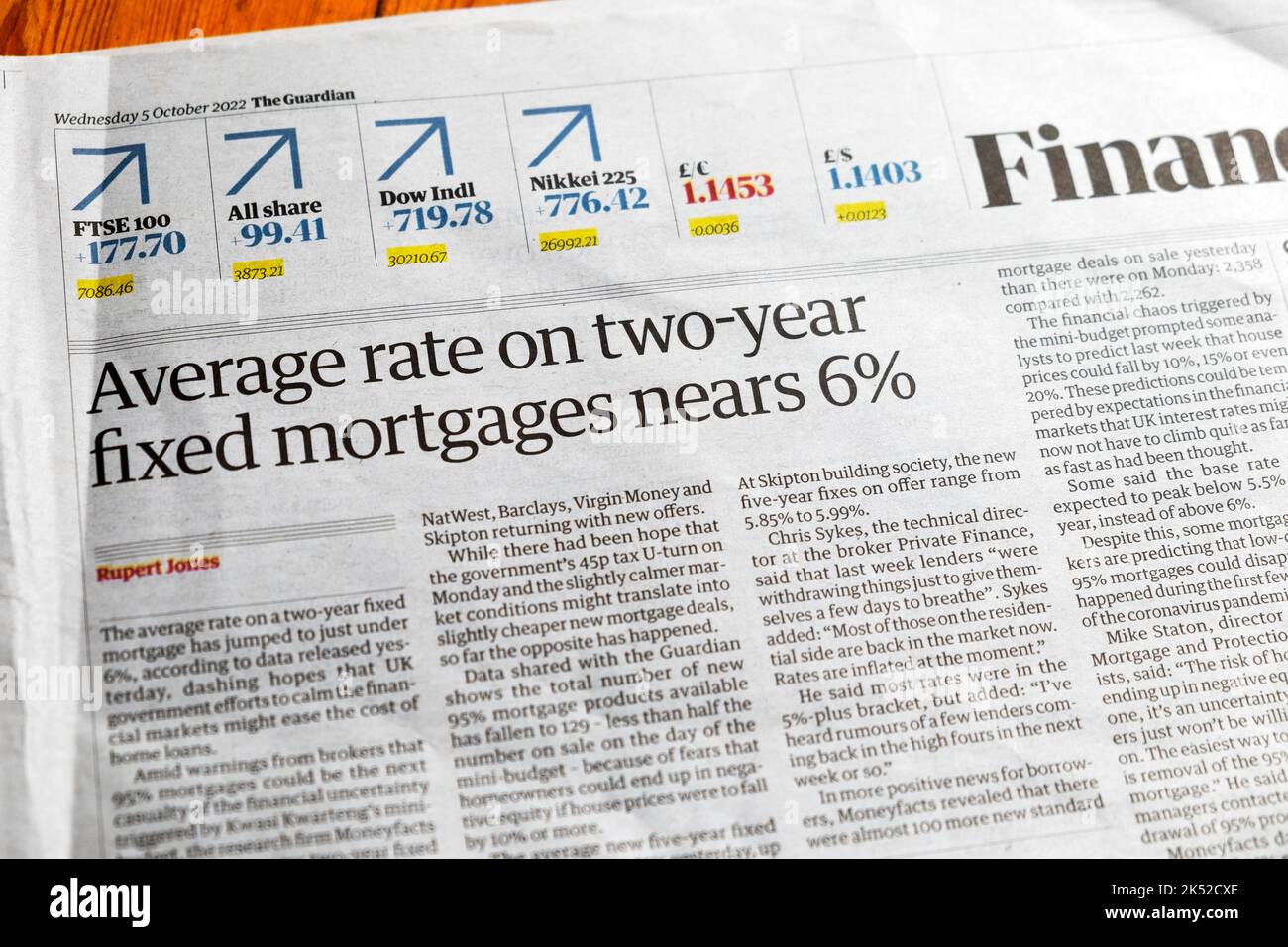 'Average rate on twoyear fixed mortgages nears 6' Guardian Financial