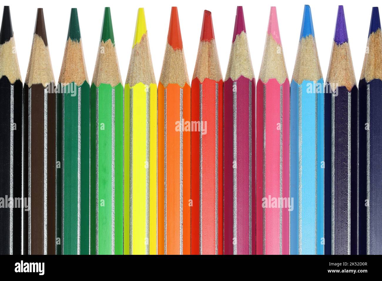 coloured pencils isolated on white background Stock Photo