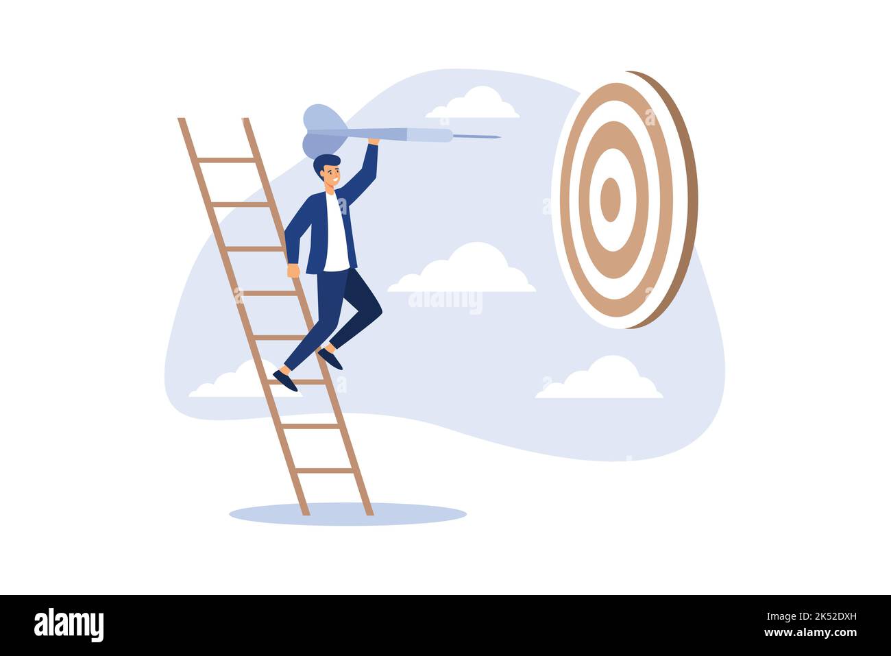 Success Ladder Aspiration To Achieve Target Business Goal Or Work Purpose Aim For Perfection 6895