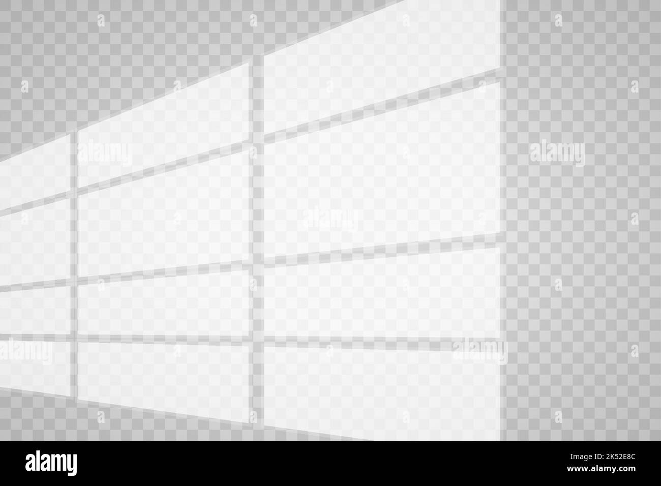 Overlay shadow effect. Transparent overlay window and blinds shadow