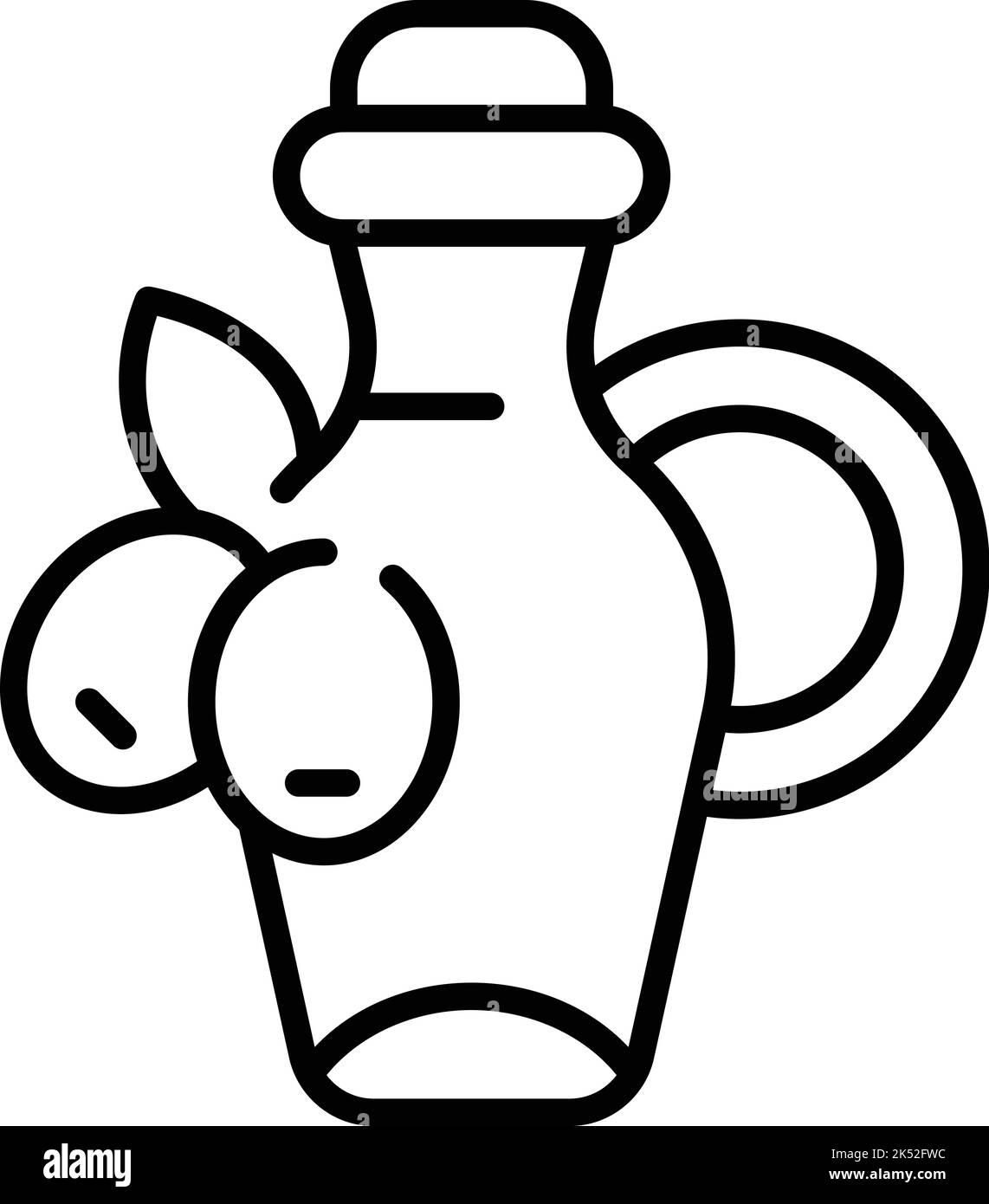 Olive oil bottle icon outline vector. Food plant. Virgin extra Stock