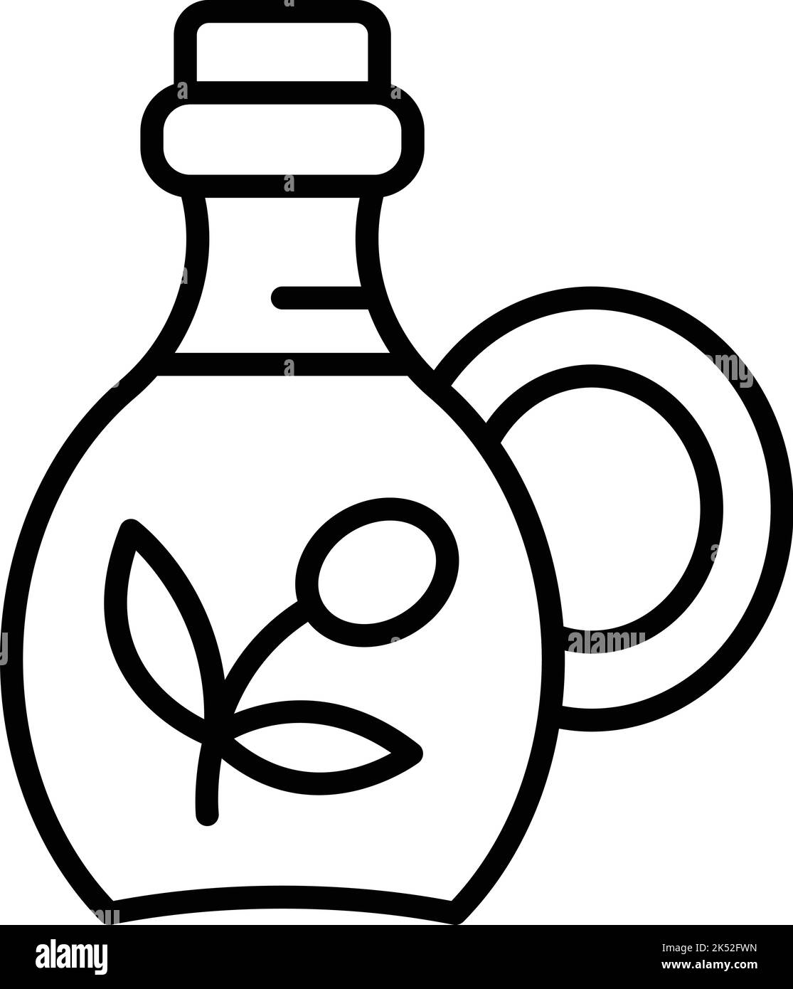 Olive oil jug icon outline vector. Bottle food. Virgin extra Stock Vector