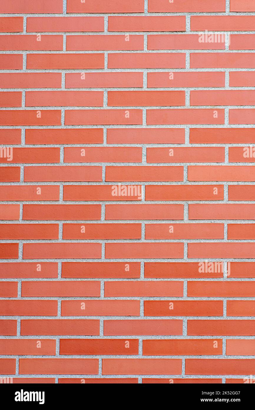 red vintage brick wall with decayed structure. Stock Photo