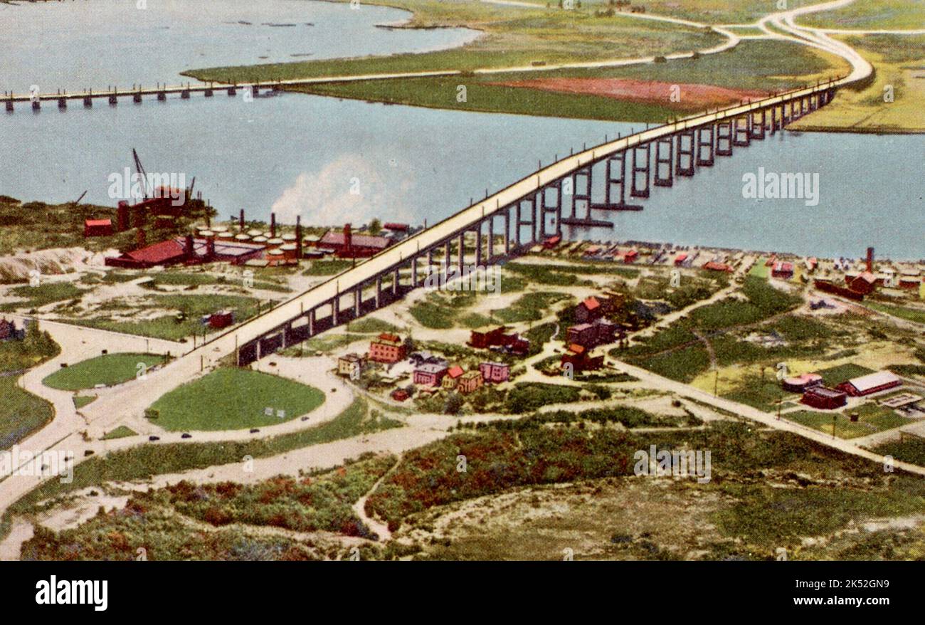 Thomas A Edison Memorial Bridge connecting Perth Amboy and Sayreville