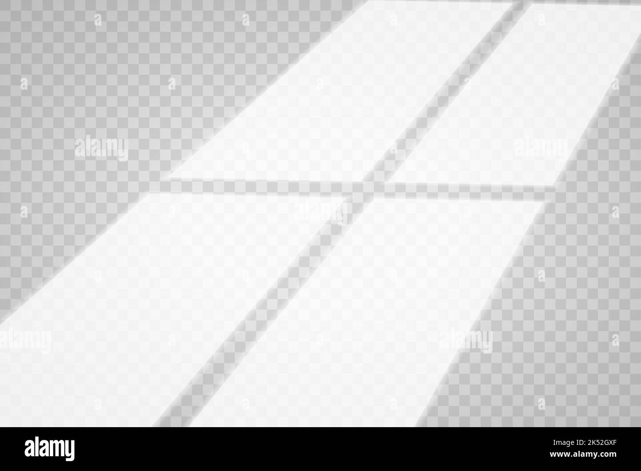 Overlay shadow effect. Transparent overlay window and blinds shadow