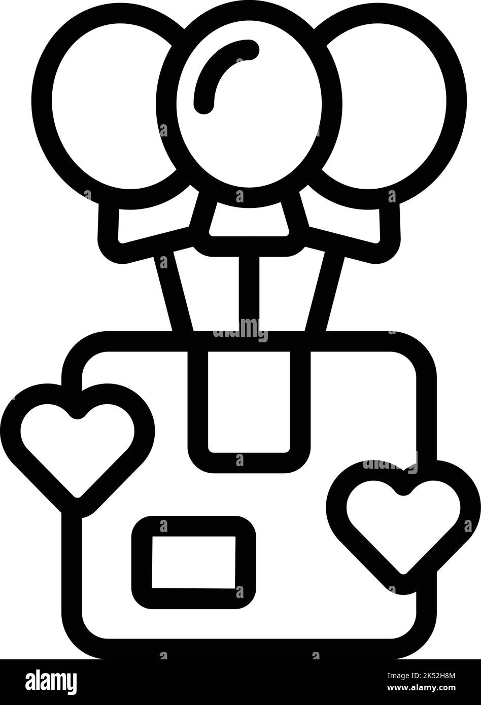 Balloon gift box icon outline vector. Blood support. Share give Stock ...