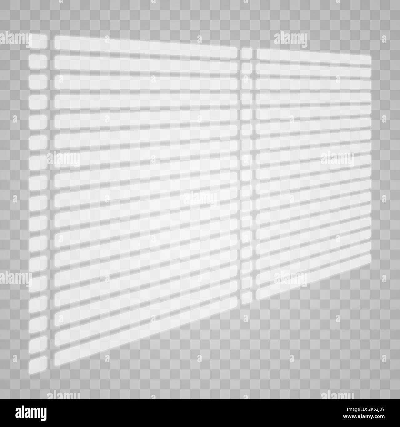 Overlay shadow effect. Transparent overlay window and blinds shadow