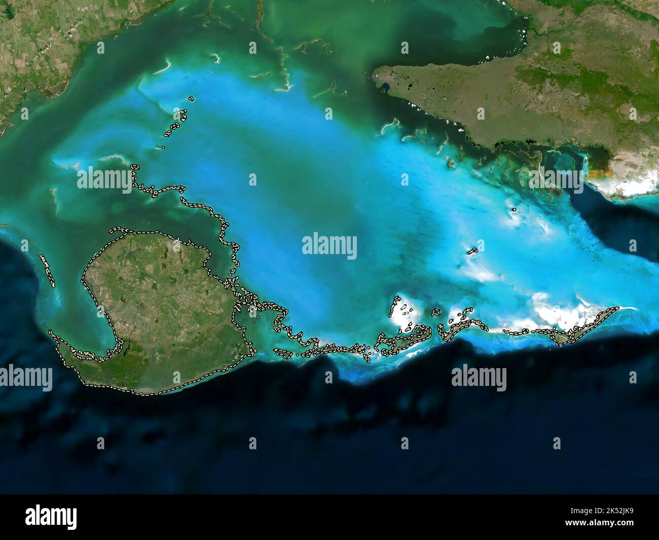 Isla de la Juventud, province of Cuba. Low resolution satellite map