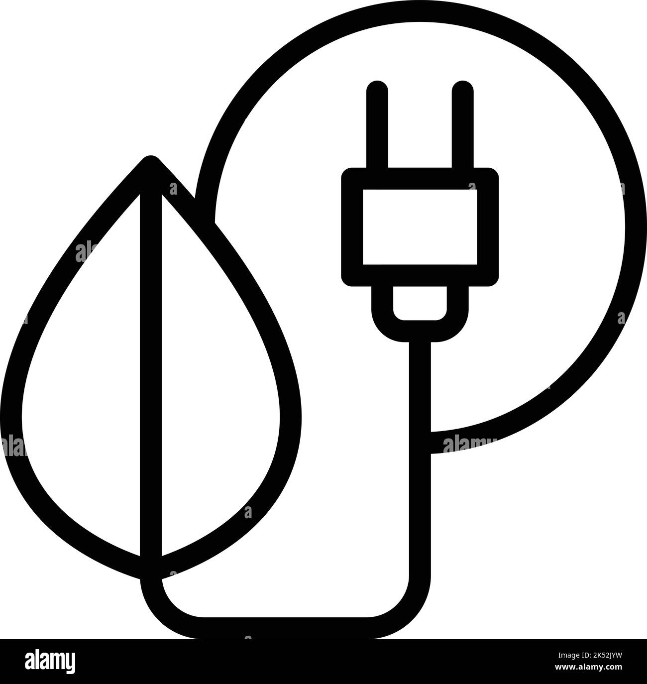 Eco plug energy icon outline vector. Clean ecology. Bio globe Stock ...