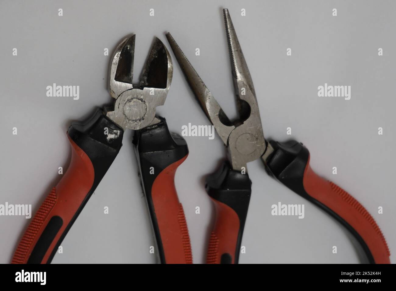 Old metal pliers, Pliers is a tool use for screw tightening Stock Photo