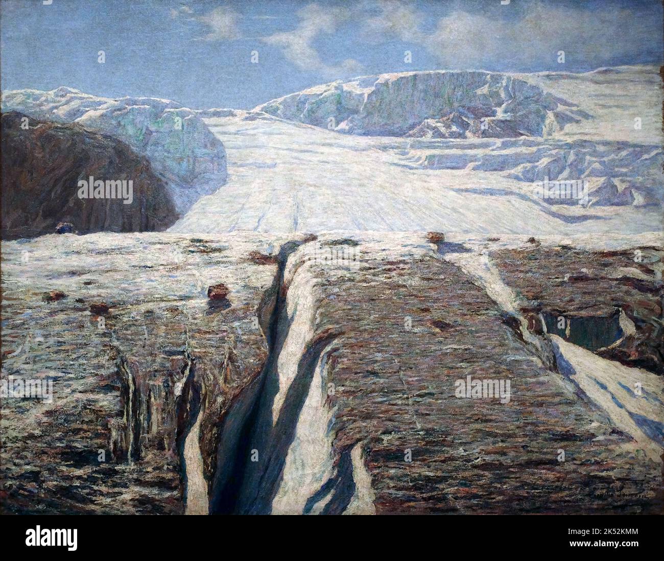 Ghiacciaio (Glacier) (1905) by Emilio Longoni (1859-1932). Oil on canvas, 156.5x200 cm. Private collection. Stock Photo