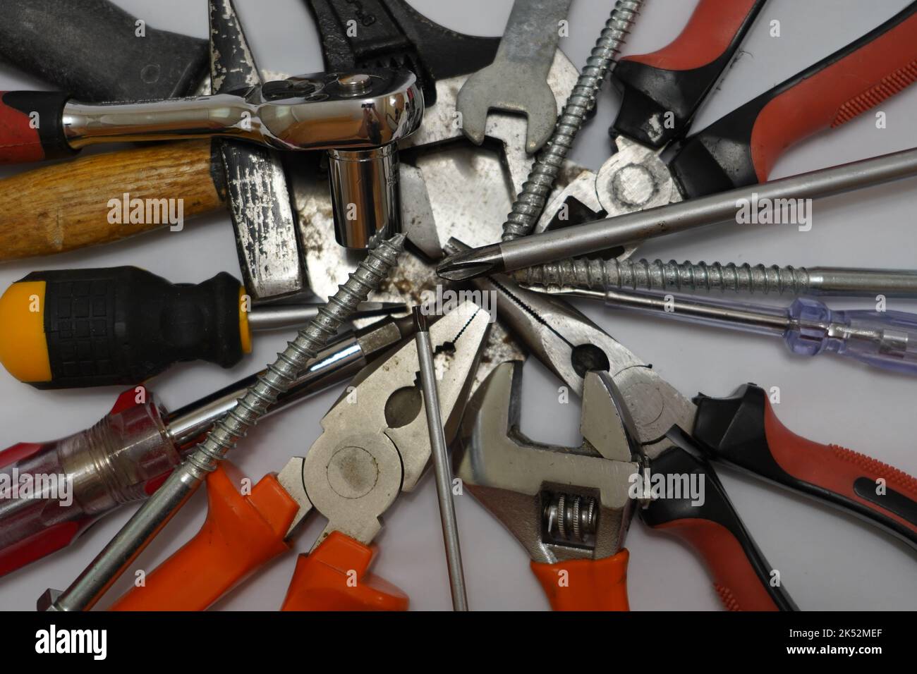 Various tools for working in the workshop. Various tools for working in the workshop. Stock Photo