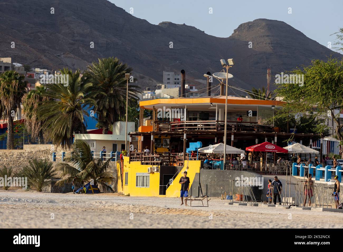 Cap Vert, Sao Vincente island, Mindelo, bar on Laginha Beach Stock