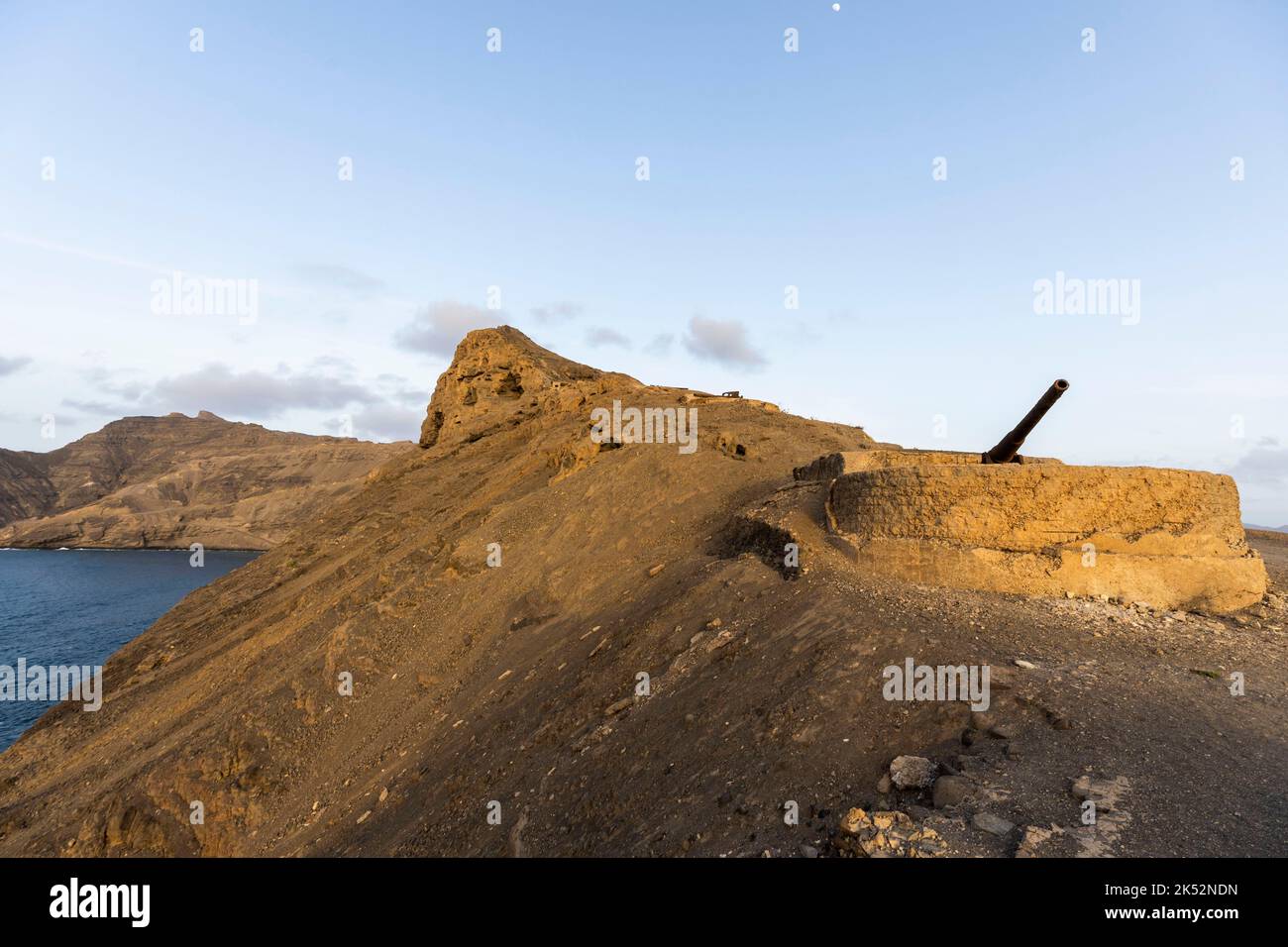 Cape Verde, San Vincente Island, the cannons at Ponta Joao Ribeiro ...