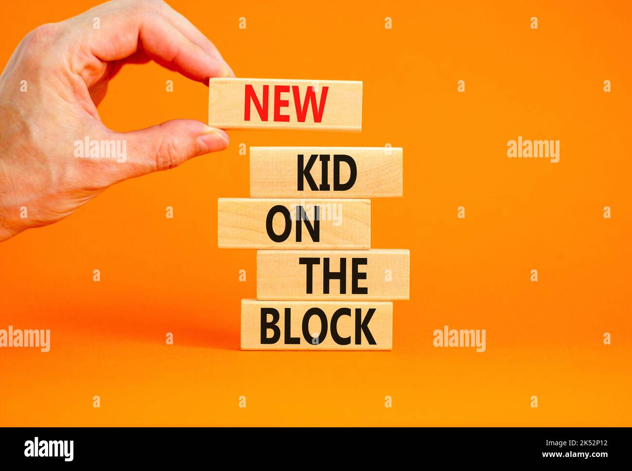 New kid on the block symbol. Concept words New kid on the block on wooden blocks. Businessman