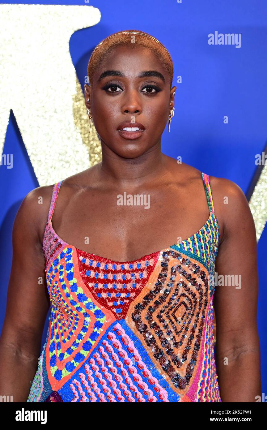 London, UK , 05/10/2022, Lashana Lynch Arrive at the Cast and filmmakers attend the BFI London Film Festival press conference for Roald Dahl’s Matilda The Musical, released by Sony Pictures in cinemas across the UK & Ireland on November 25th -  5th October 2022, London, UK. Stock Photo