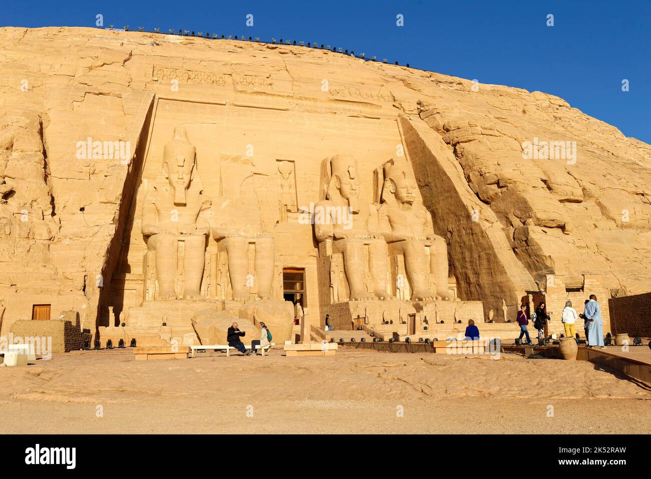 Egypt, Upper Egypt, Nubia, Abu Simbel, listed as World Heritage by UNESCO, the Great Temple known as Rameses II temple Stock Photo