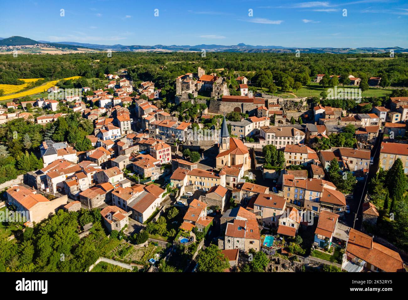 France, Puy de Dome, Le Broc, the village dominates the lembronnais