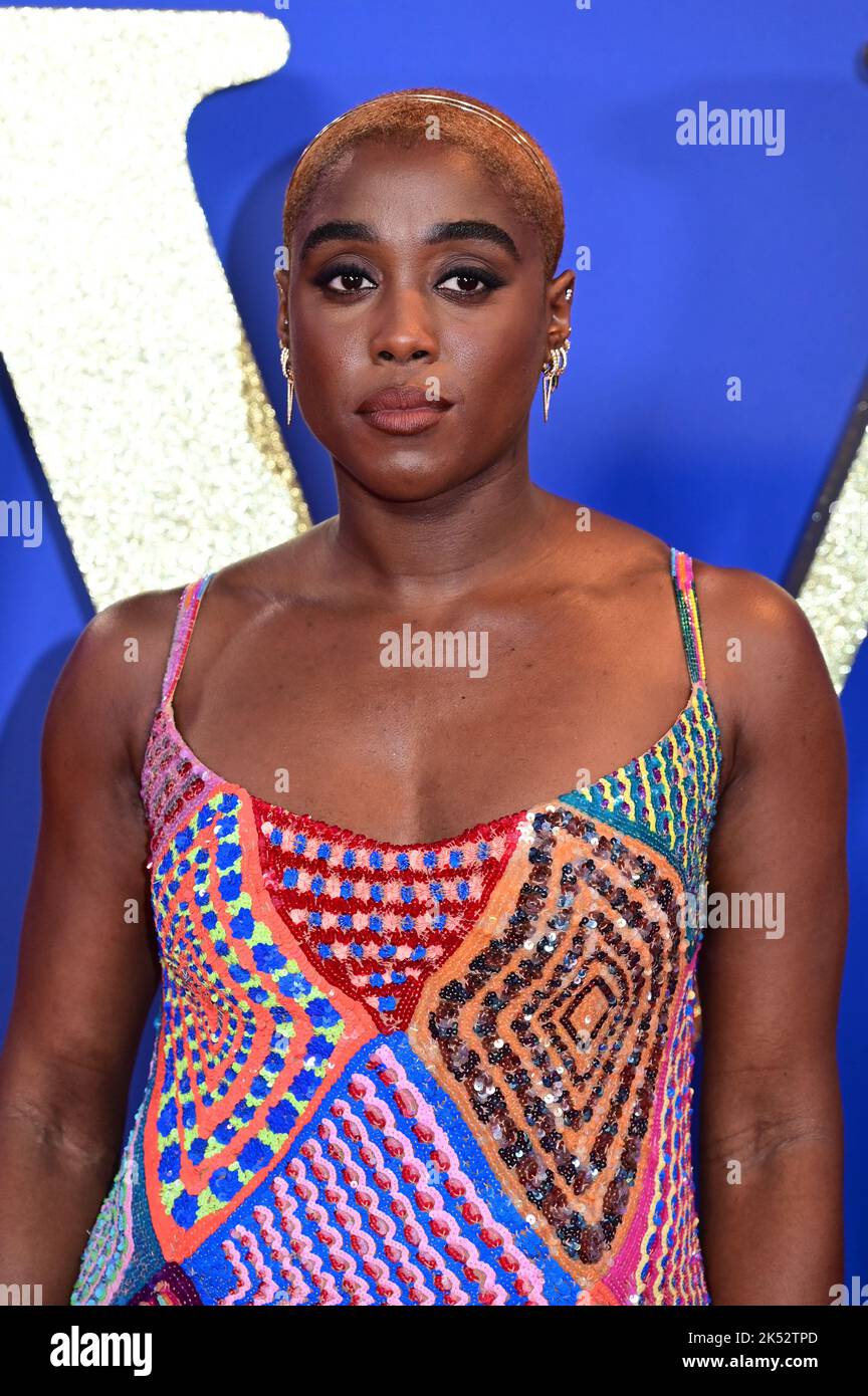 London, UK , 05/10/2022, Lashana Lynch Arrive at the Cast and filmmakers attend the BFI London Film Festival press conference for Roald Dahl’s Matilda The Musical, released by Sony Pictures in cinemas across the UK & Ireland on November 25th -  5th October 2022, London, UK. Stock Photo