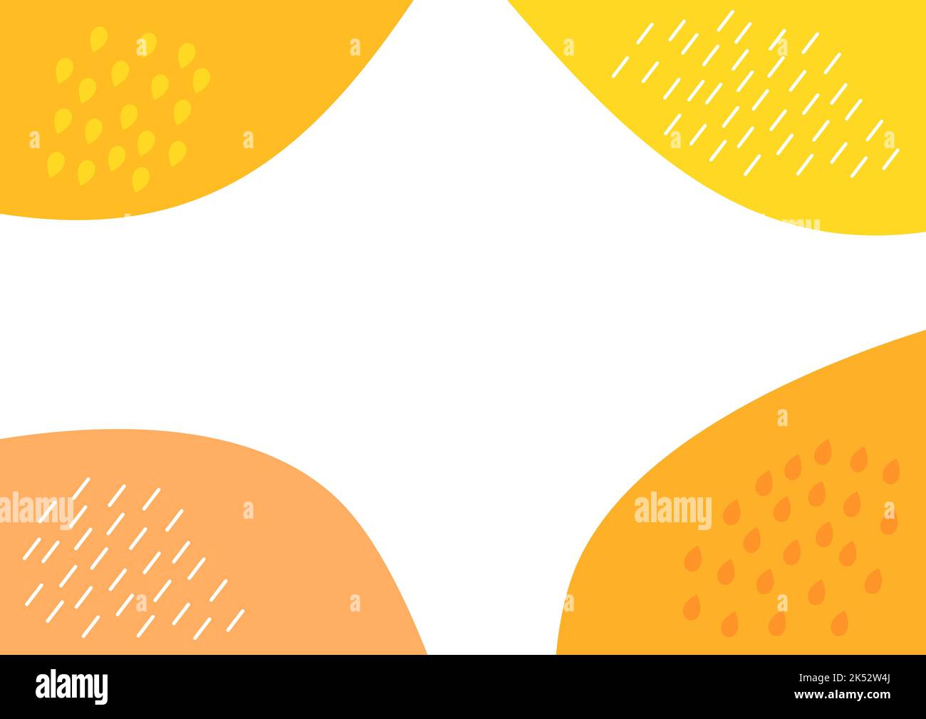 Orange and yellow abstract shapes border background. Vector illustration. Stock Vector