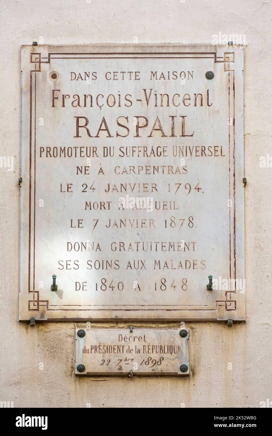 France, Paris, house of Francois Vincent Raspail Stock Photo - Alamy