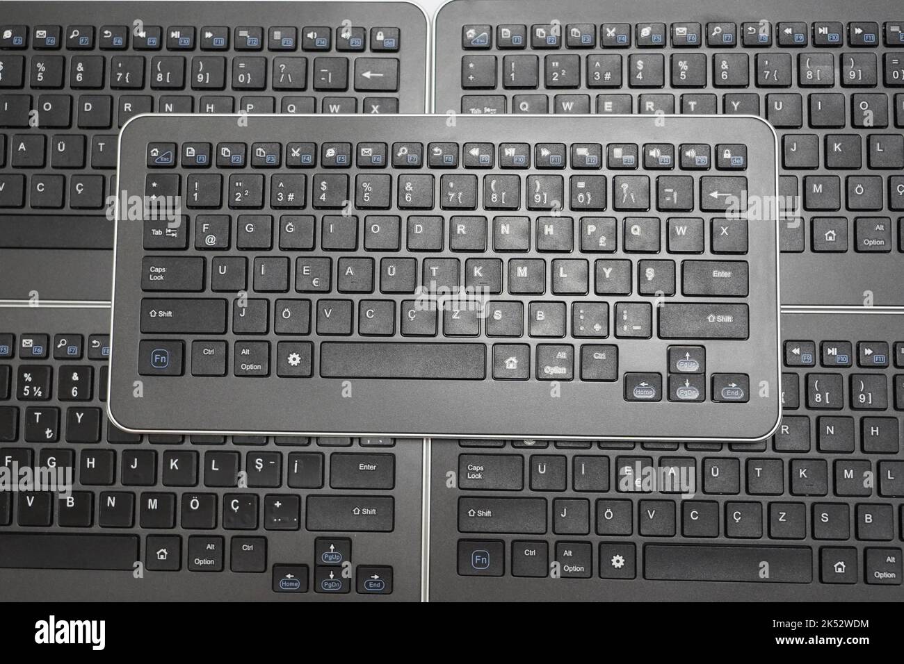 Computer keyboard, Home office with portable modern technology, F