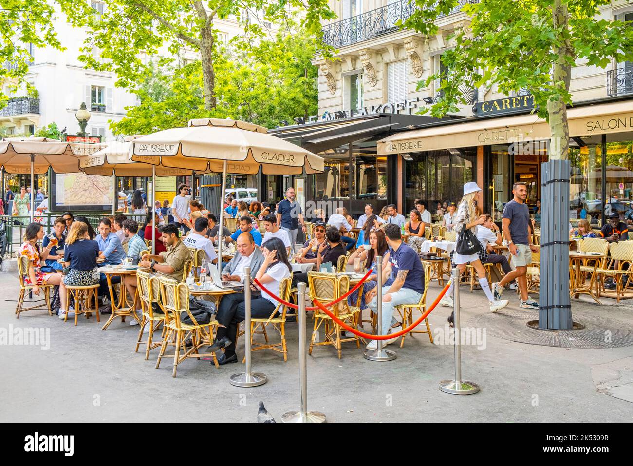 France, Paris, place du Trocadero, cafe terrace Stock Photo
