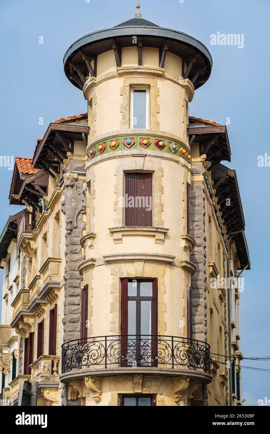 France, PyreneesAtlantiques, SaintJeandeLuz, beachfront villa along