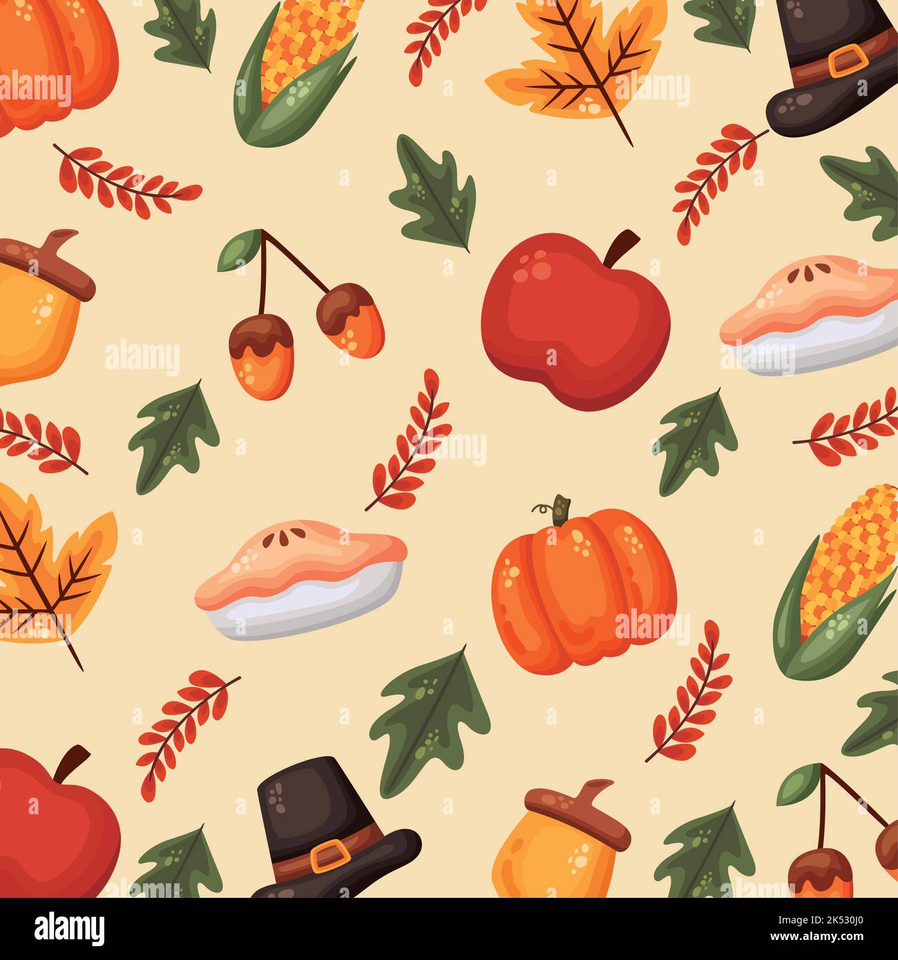 happy thanksgiving celebration pattern icons Stock Vector Image & Art ...