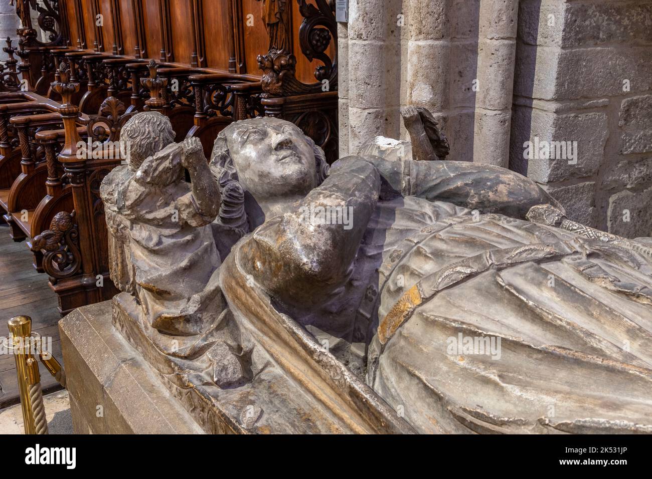 France, Loire, Montbrison, the church Notre Dame d'Esperance, Guy IV (1196 1241), count of Forez Stock Photo