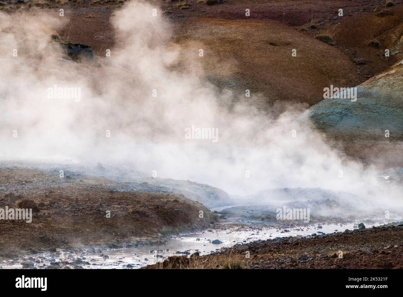 Seltun geothermal area, Krysuvik, Reykjanes peninsula, Iceland Stock ...